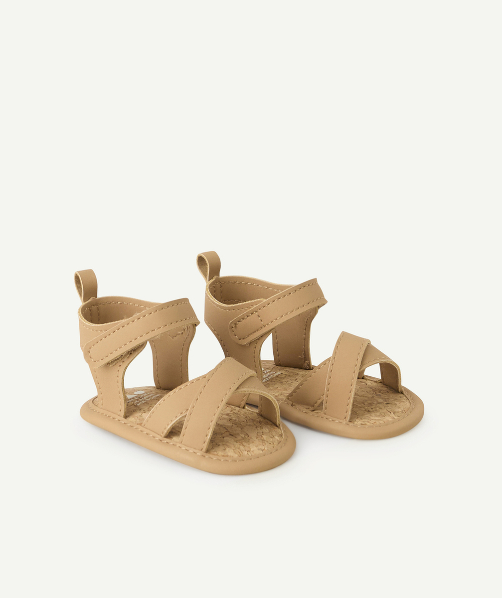 chaussons bébé garçon style sandales camel