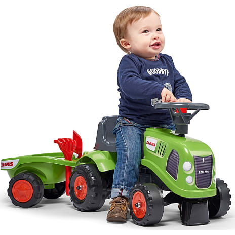 Falk Toys Baby Claas ride-on traktor med trailer, rive og skovl