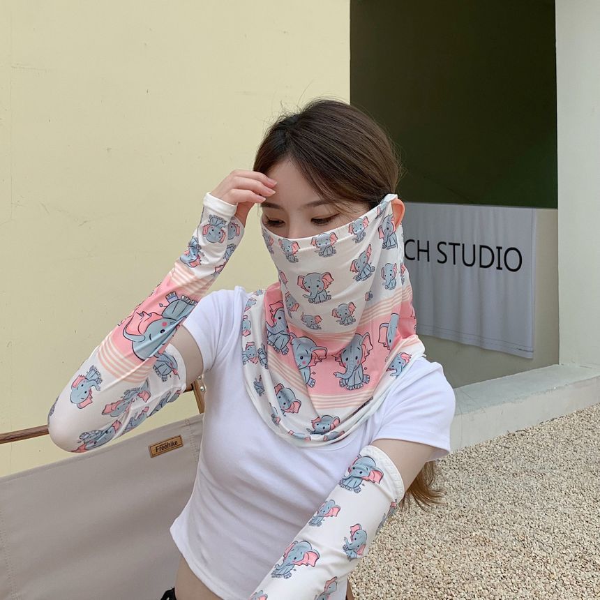Dreamaway - Set: Print nekwarmer + zonwerende armhoezen