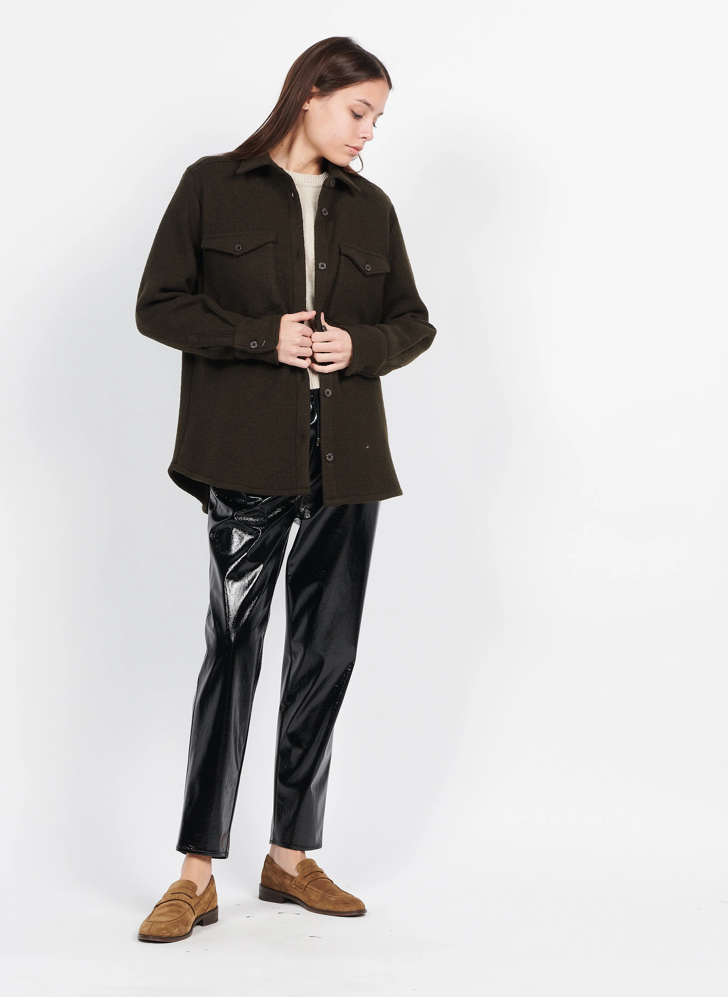 ARISTIDE - Pull col rond en laine mélangée| Beige
