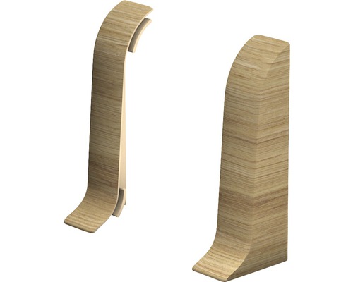 Eindstukken voor kabelgootplint, rustiek eiken, 60 mm