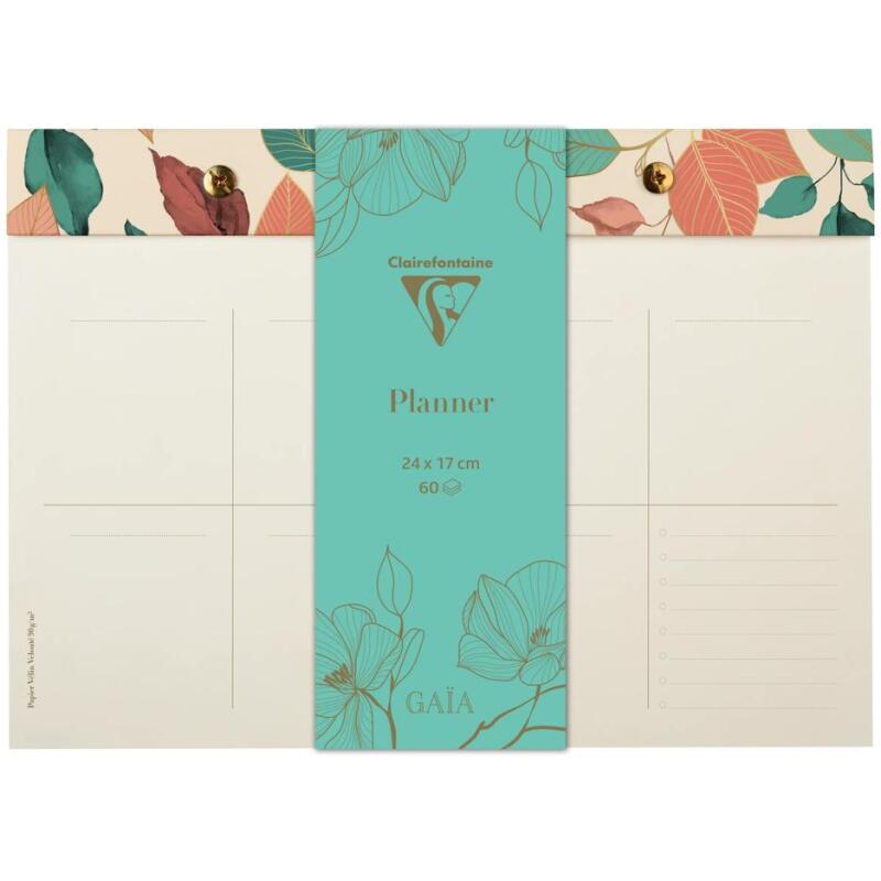 Gaïa beige, bloc planner à rivets 24 x 17 cm 60 feuillets imprimés détachables