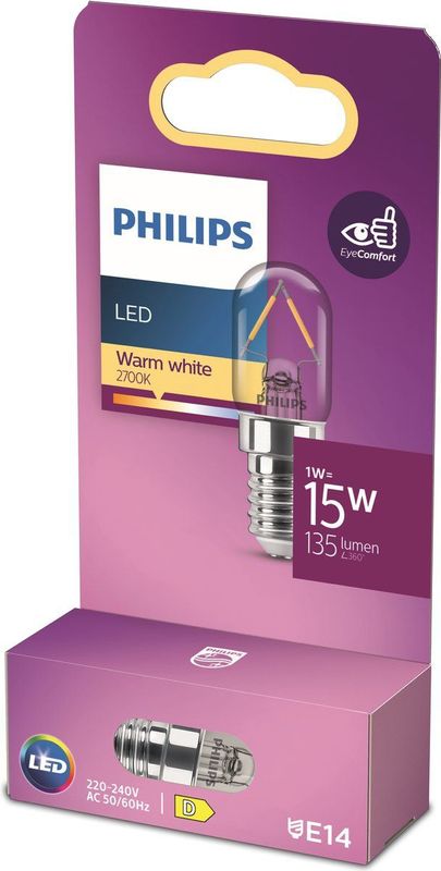 Philips LED - 15W - T20 lampvorm - E14 fitting - Warmwit licht