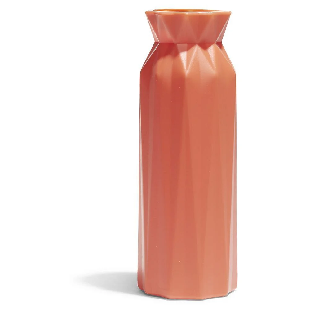 Vase plastique effet origami Ø7,5xH20,5cm - 4 coloris