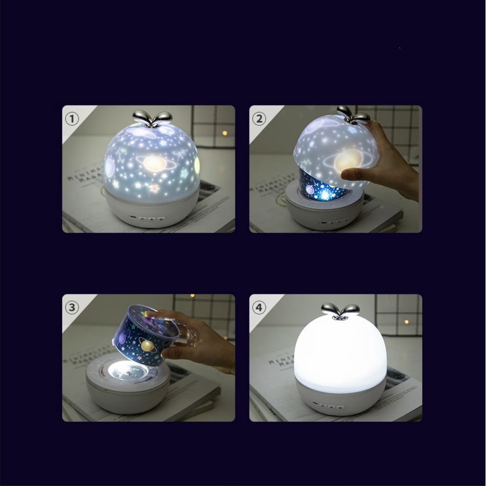 6in1 Mini LED Sternenhimmel Projektor 360° Drehung Aufladbares USB Kinder Nachtlicht mit 6 Leuchtmodi   Wechselmotiven