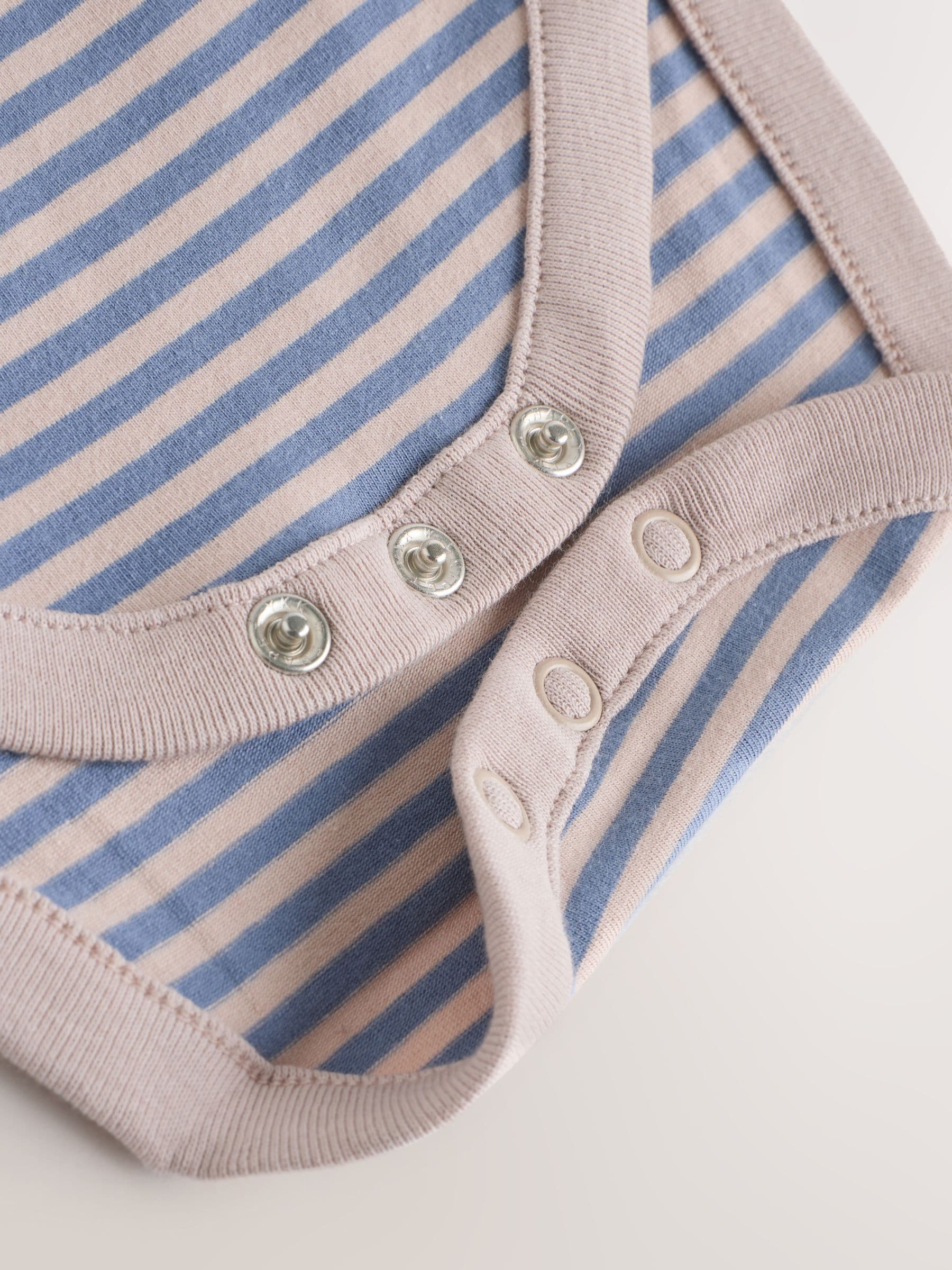 Blauw met dinosaurus - Babyset van denim bretelbroeken en bodysuit (0 mnd - 2 jr)
