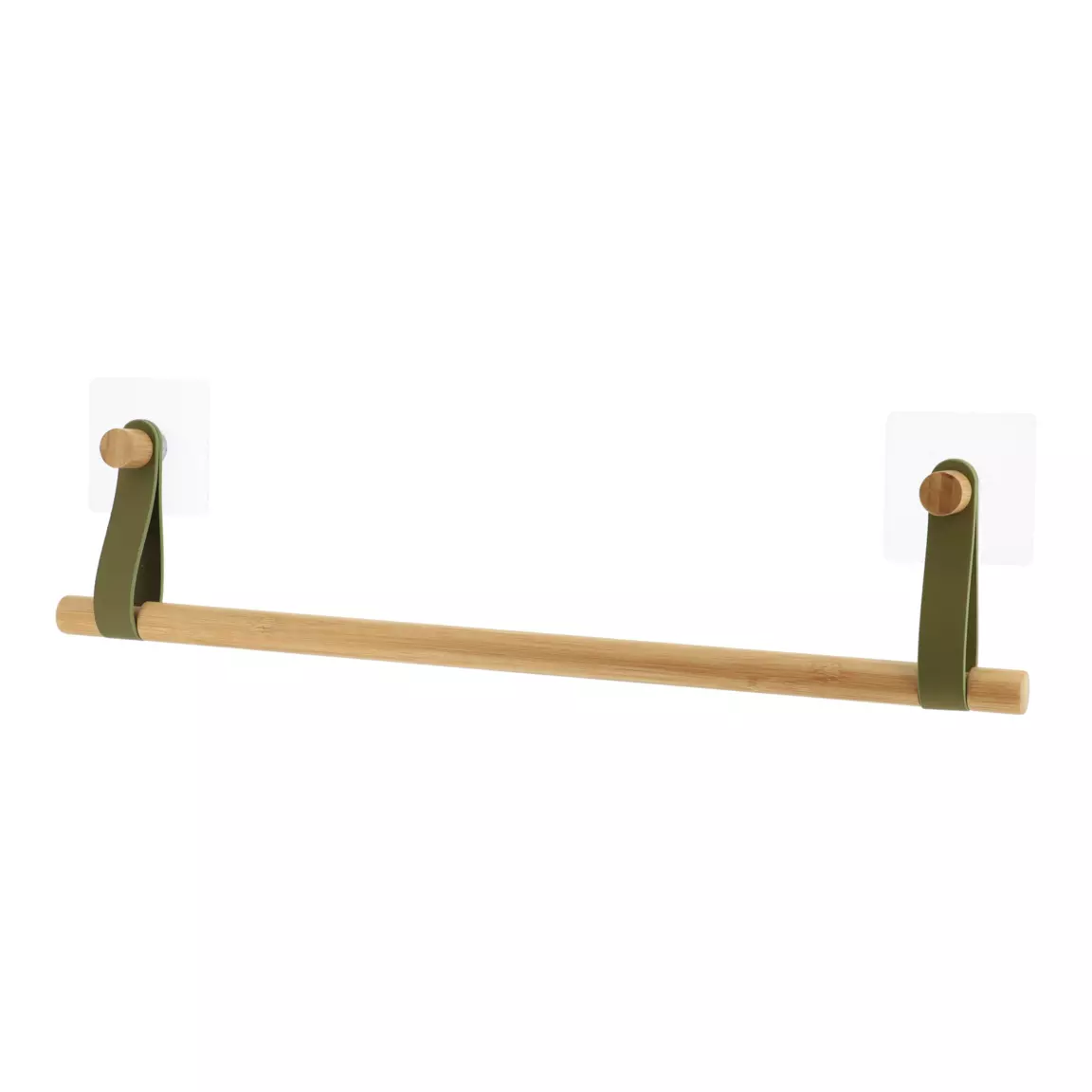 Porte serviette adhésif 1 barre (50 cm) Easy Chic Kaki