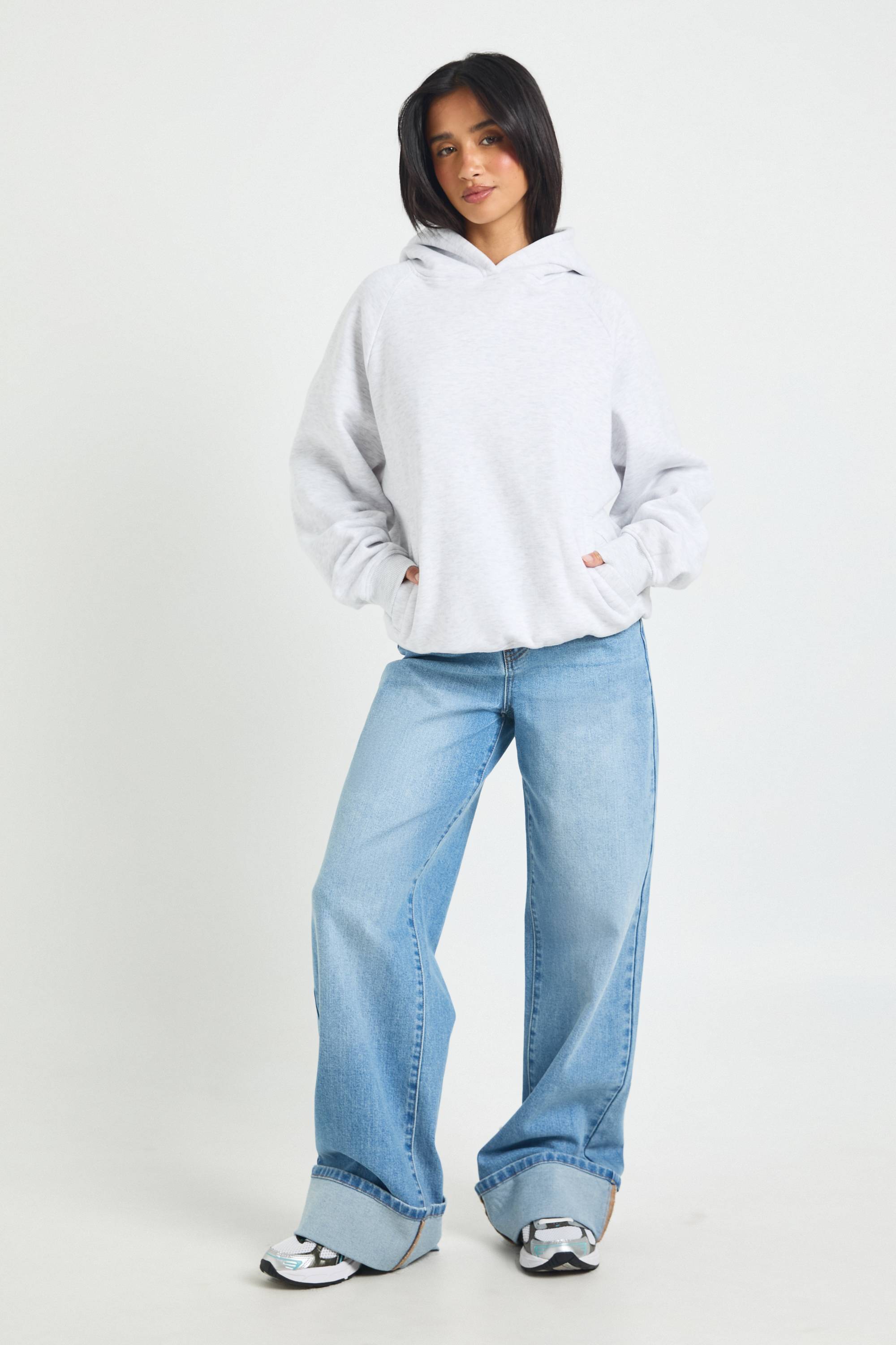 boohoo Sweat à Casynthétiqueche Surdimensionné à Coutures Raglan Petite Taille