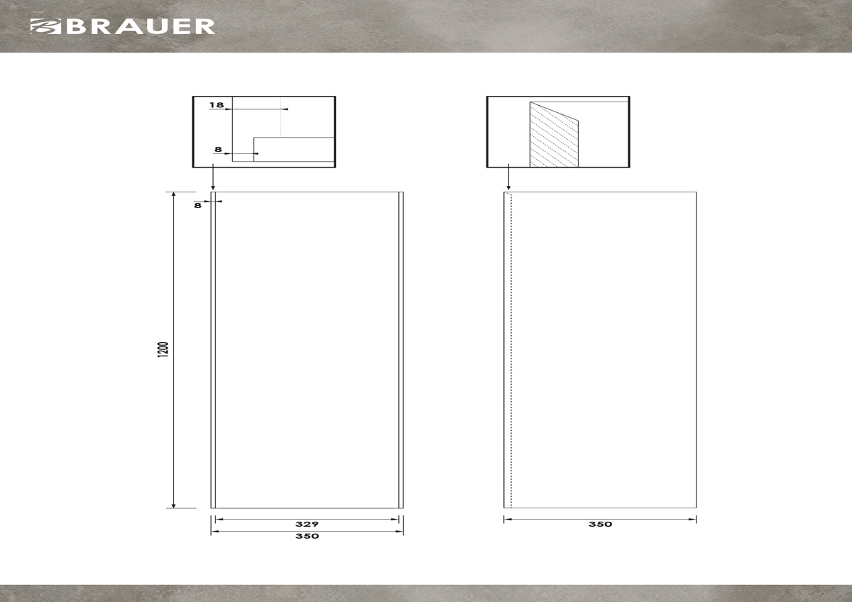 Brauer Inspire kolomkast 120cm linksdraaiend wit glans