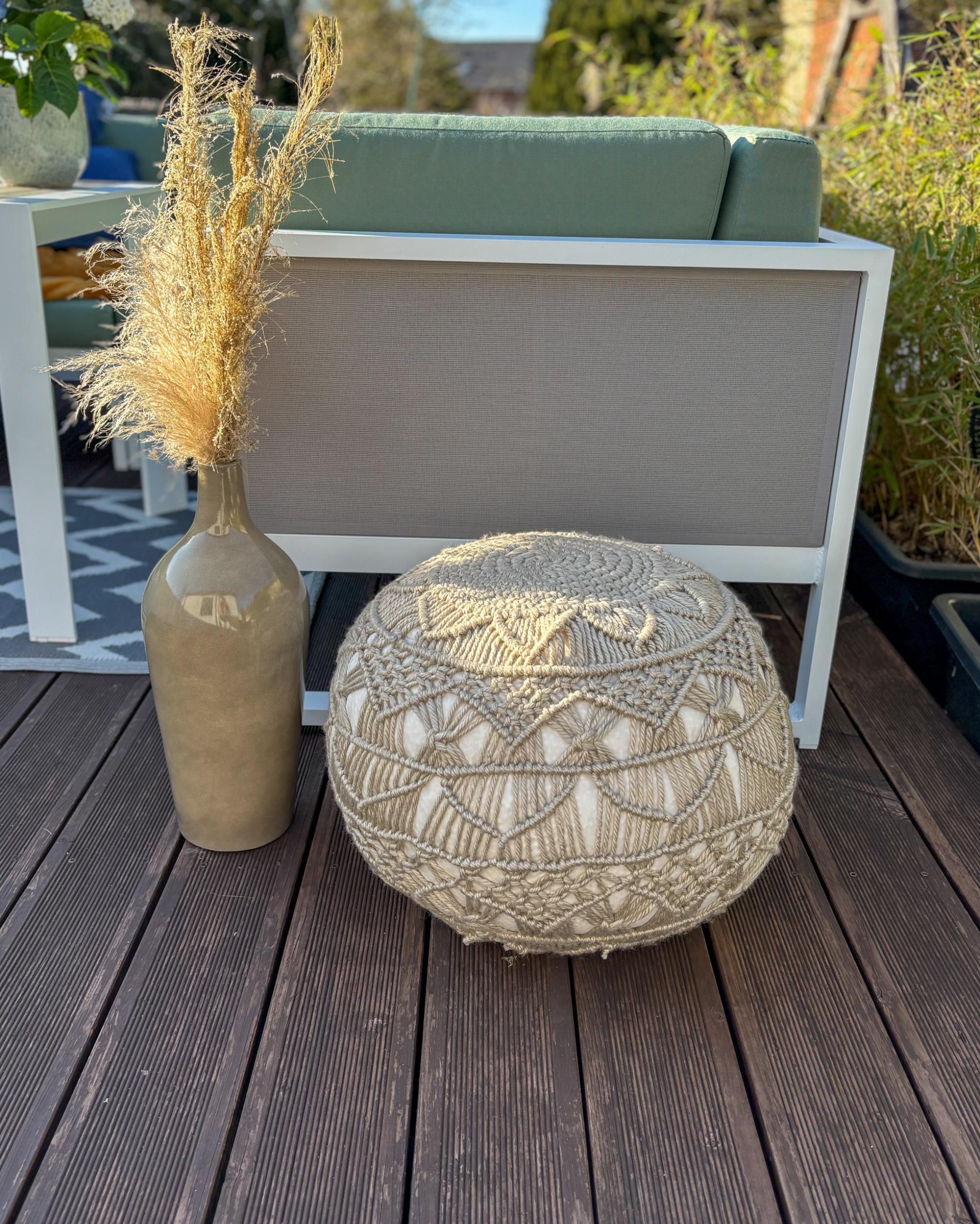 Poef AADHI Synthetisch materiaal Beige