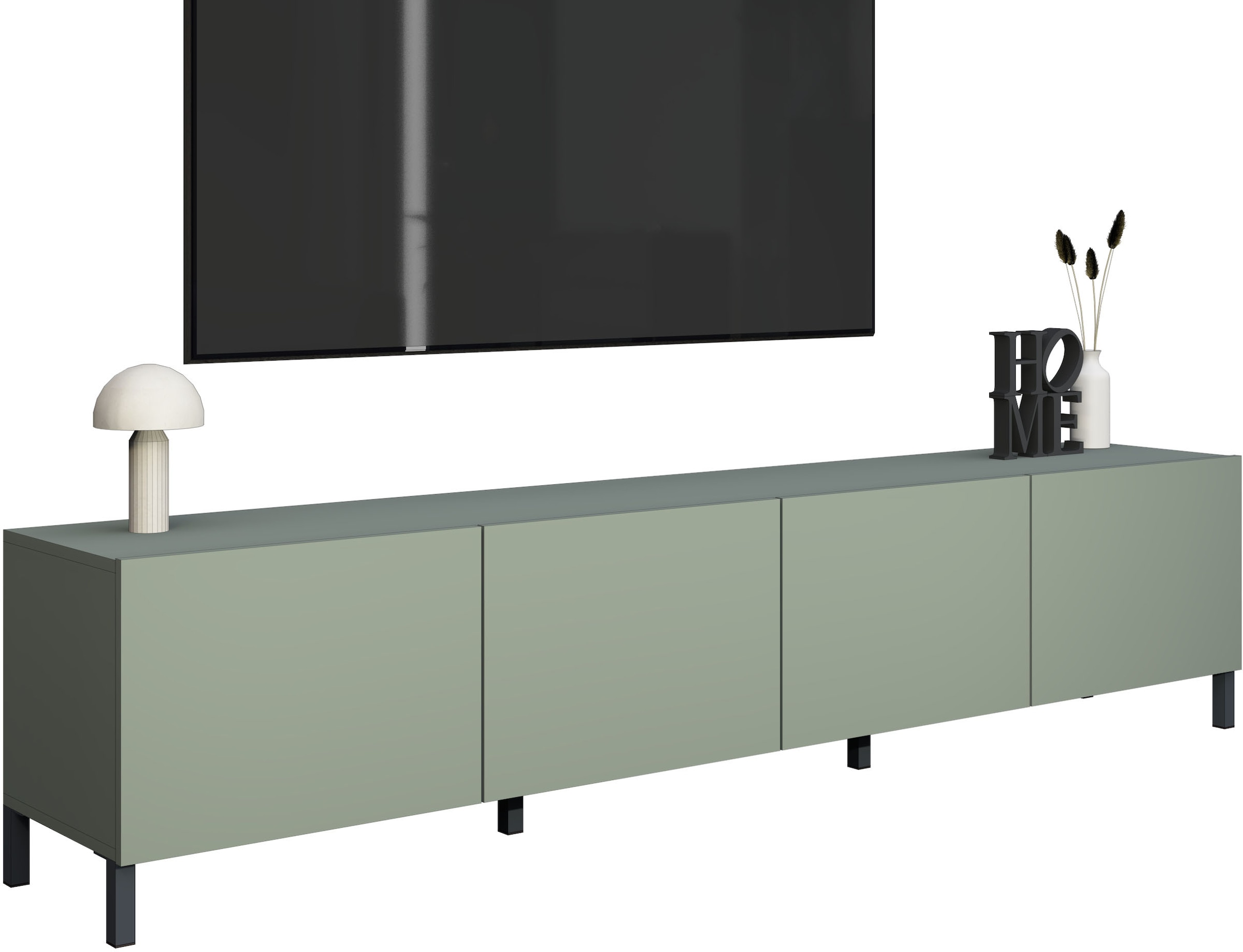 borchardt Möbel Lowboard Metallfüsse, grifflose Optik