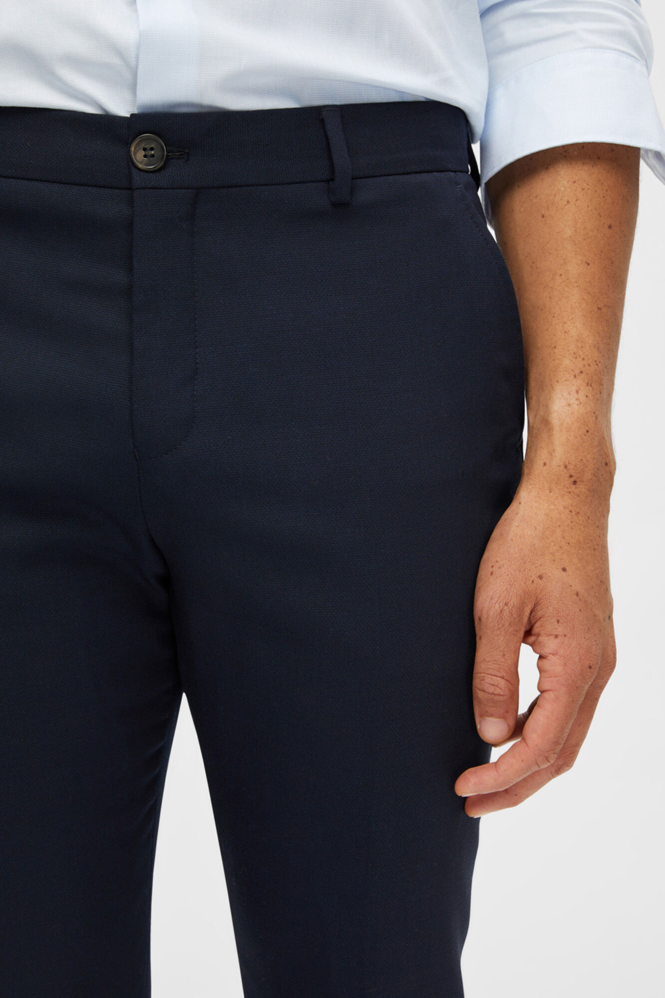 Terno masculino slim fit de duas peças - Azul marinho