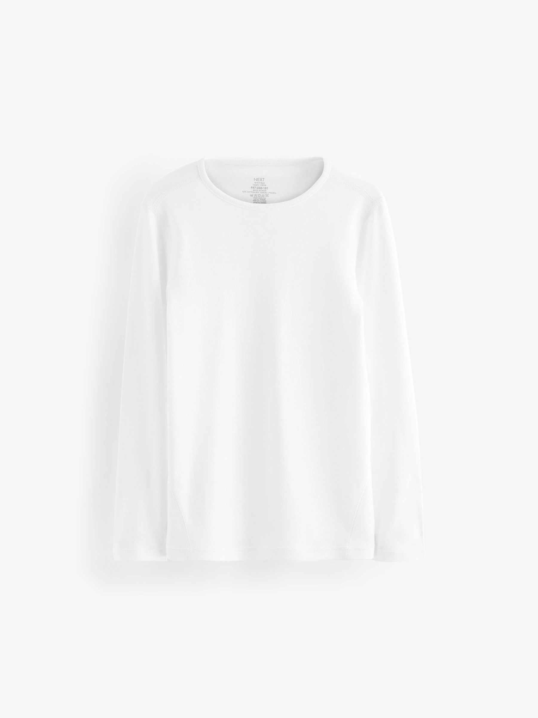 Wit - Kind To Skin T-shirts met lange mouwen 2 stuks (9mnd-12jr)
