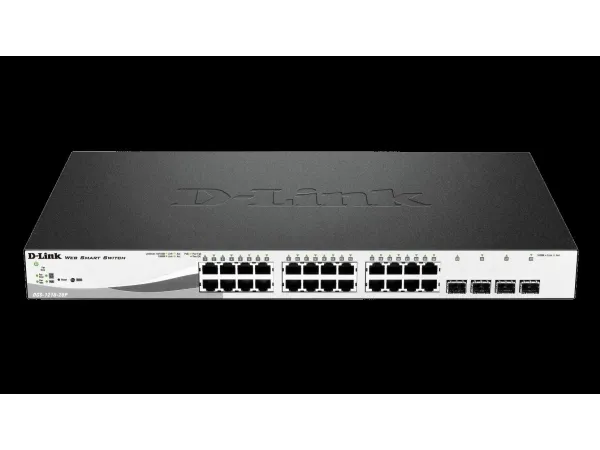 D-Link DGS 1210-28MP - Switch - Administreret - 24 x 10/100/1000 (PoE )   4 x Gigabit SFP - desktop, monterbar på stativ - PoE