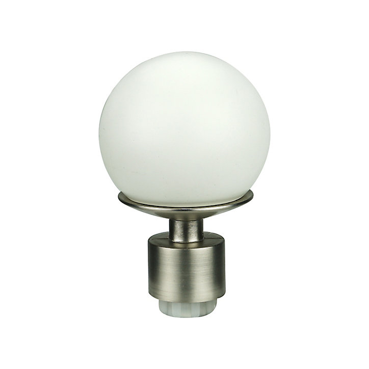 Embout boule pour barre à rideau GoodHome 19 mm Anafi blanc