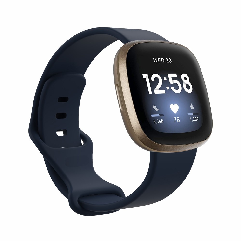 Fitbit Versa 4 / Versa 3 / Sense 2 / Sense Silikon Sport Armband (Gelenkumfang 160-200mm) - Dunkelblau