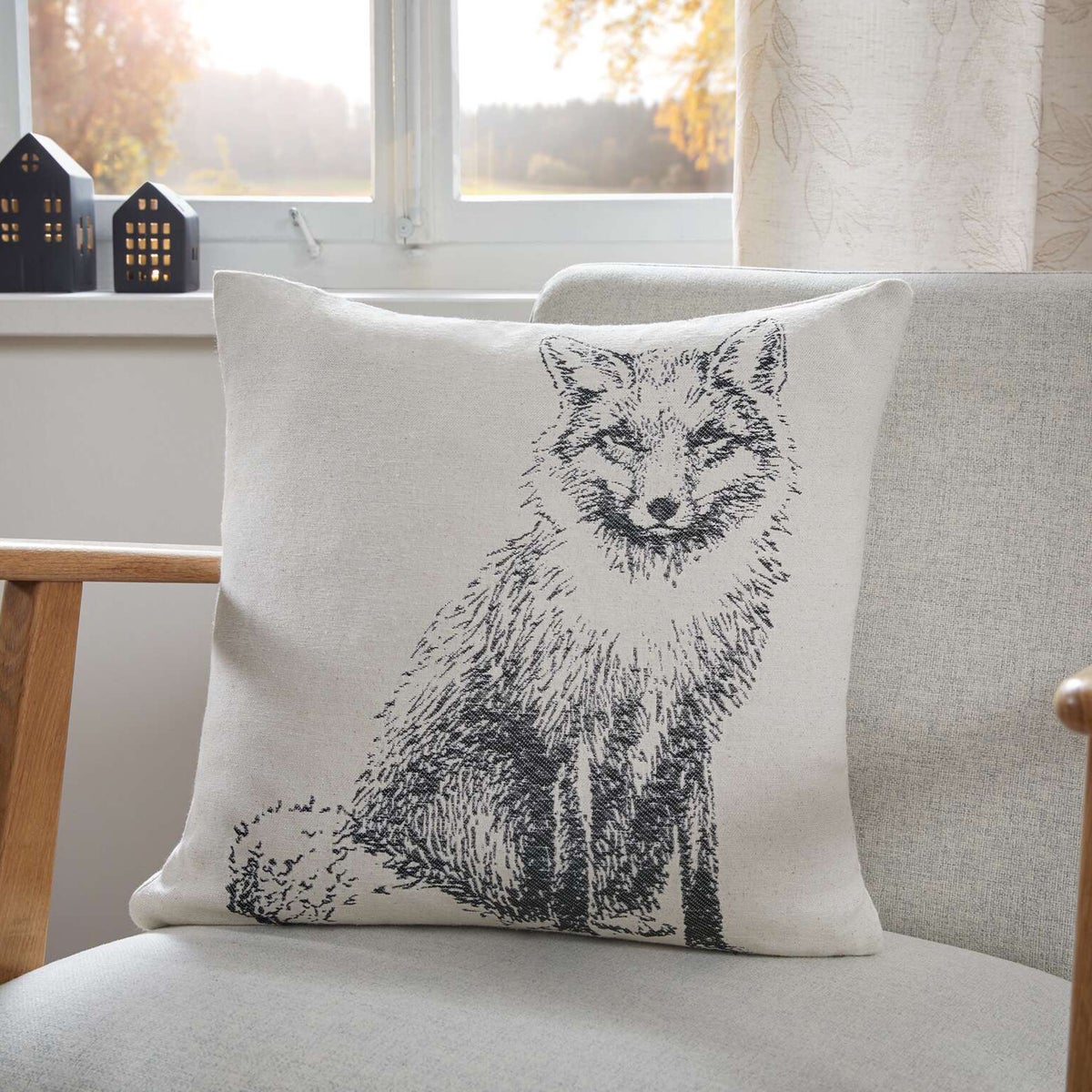 FRANK FLECHTWAREN | Kussenhoes Vos, polyester, katoen, metallic garen, 45 x 45 cm