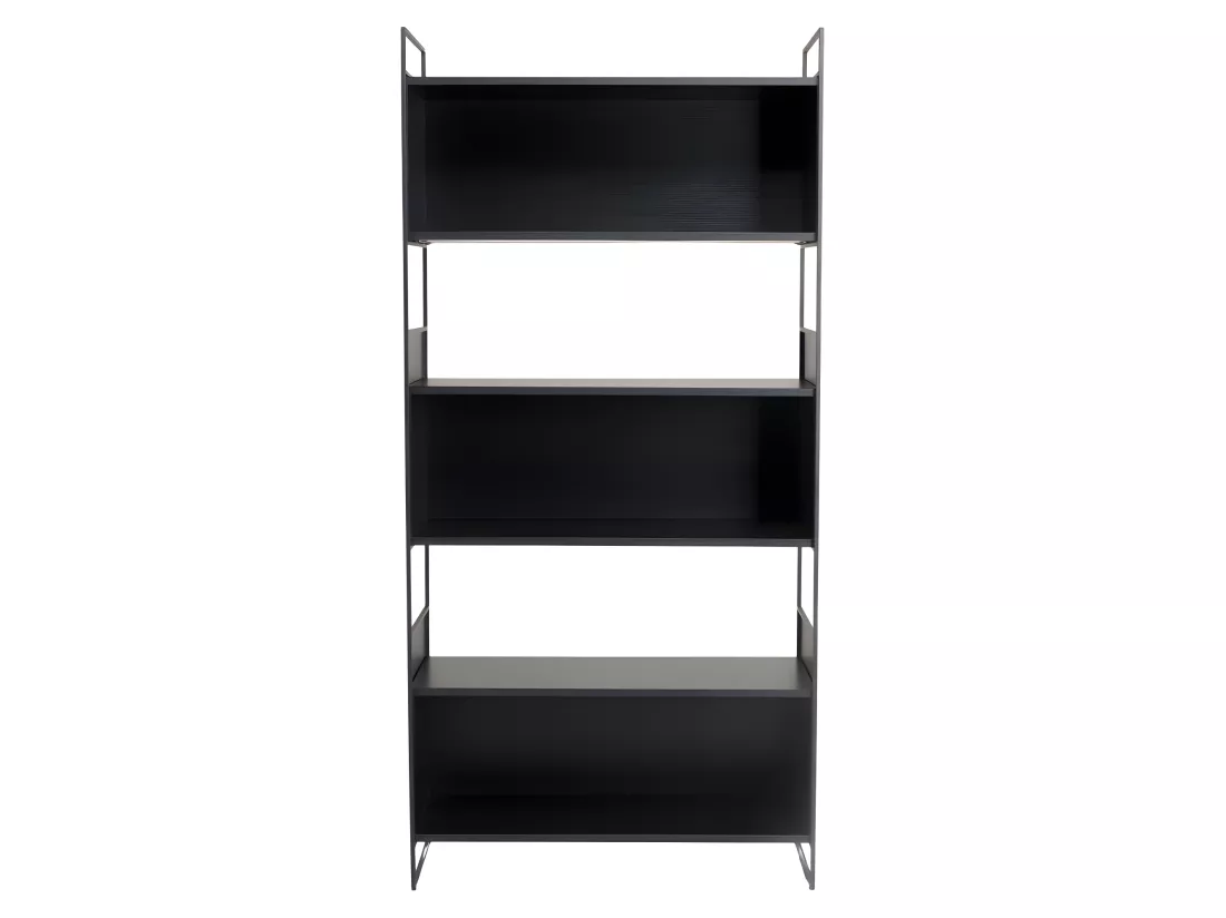 DALY - Étagère 5 niches 5 niveaux noire piètement métal