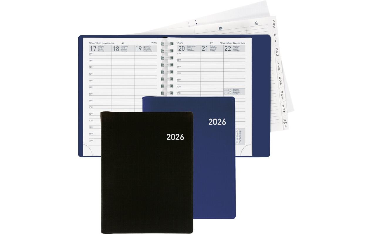 Geschäftsagenda Rex Wire-O Blau, 10 x 14 cmTaschenagenda 2026