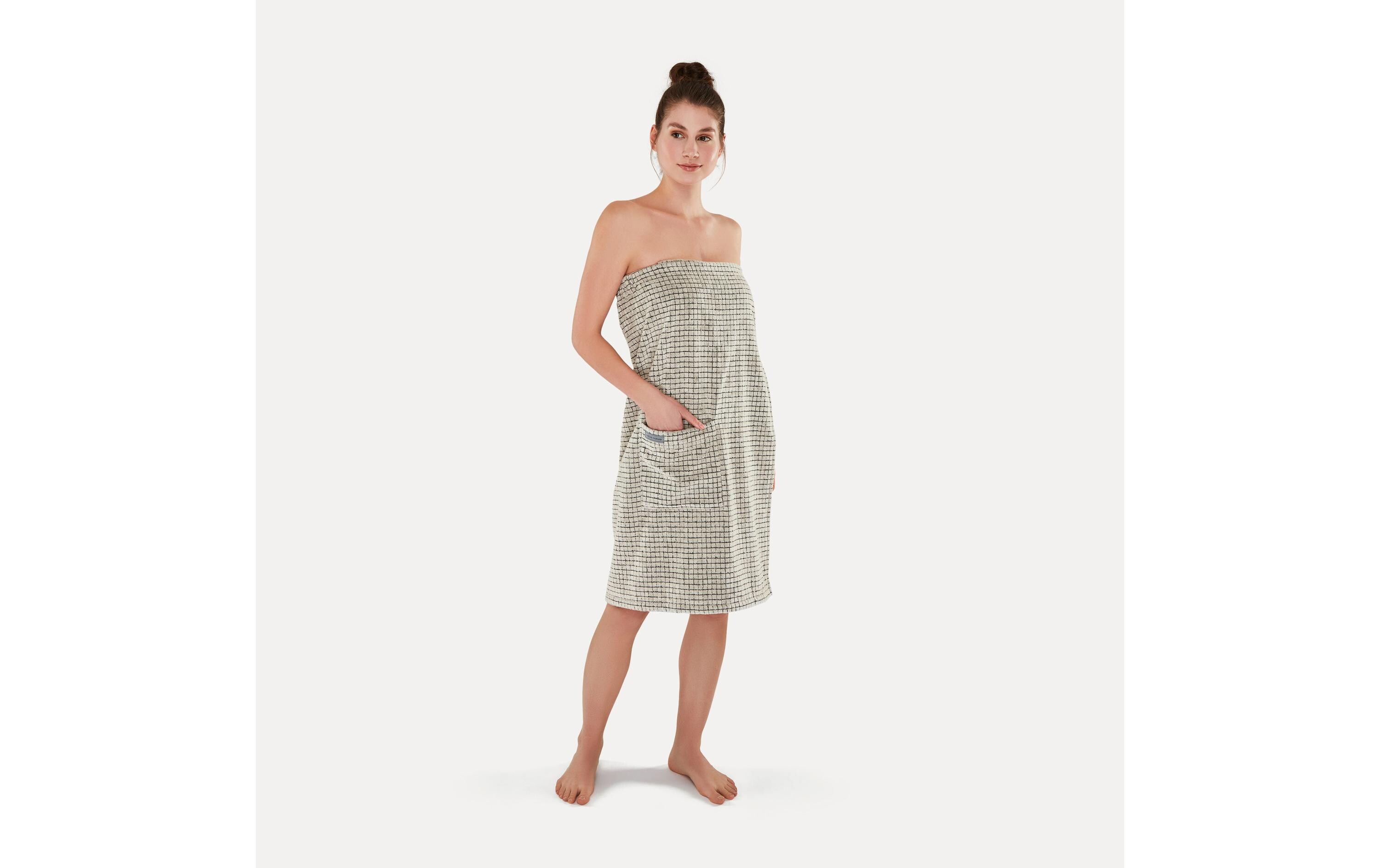 Saunakilt Eden 0 x 85 cm, SchwarzSarong aus Baumwolle und Leinen