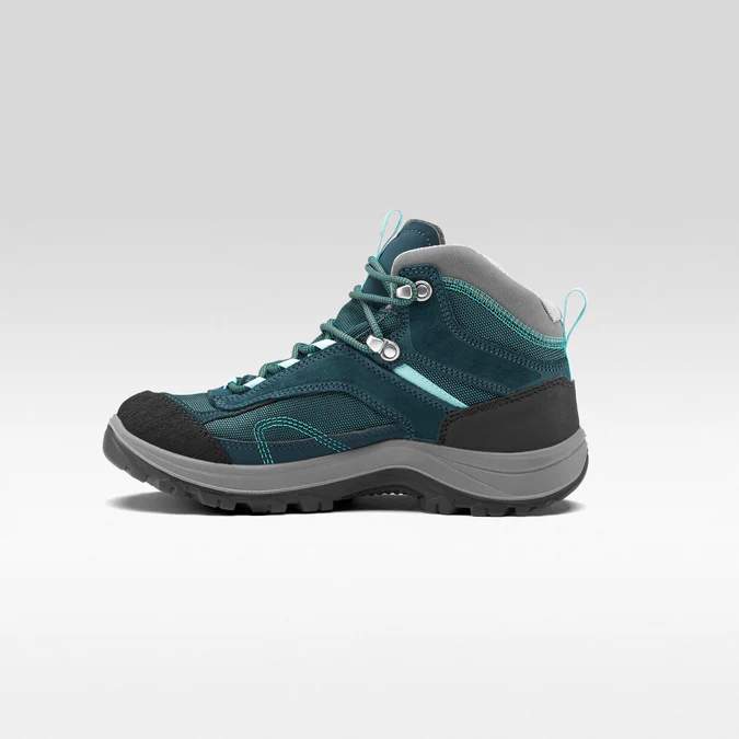 Decathlon Quechua - Botas de caminhada impermeáveis de cano médio Quechua MH100 para mulheres