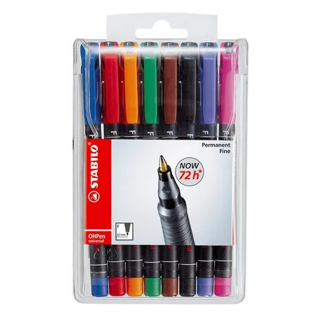 Folienstift - STABILO OHPen universal - permanent fein - 8er Pack - mit 8 verschiedenen Farben