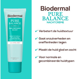 Biodermal Pure Balance Huidverfijnende Nacht Balsem -  Skin Refining Nachtbalsem met Hyaluronzuur 50ML