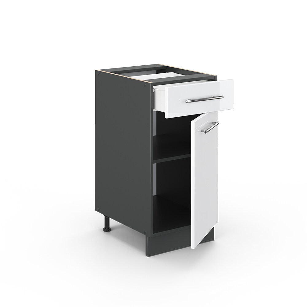 VICCO Schubunterschrank 40 cm Weiß Hochglanz Küchenschrank Hängeschrank Küchenzeile Fame-Line