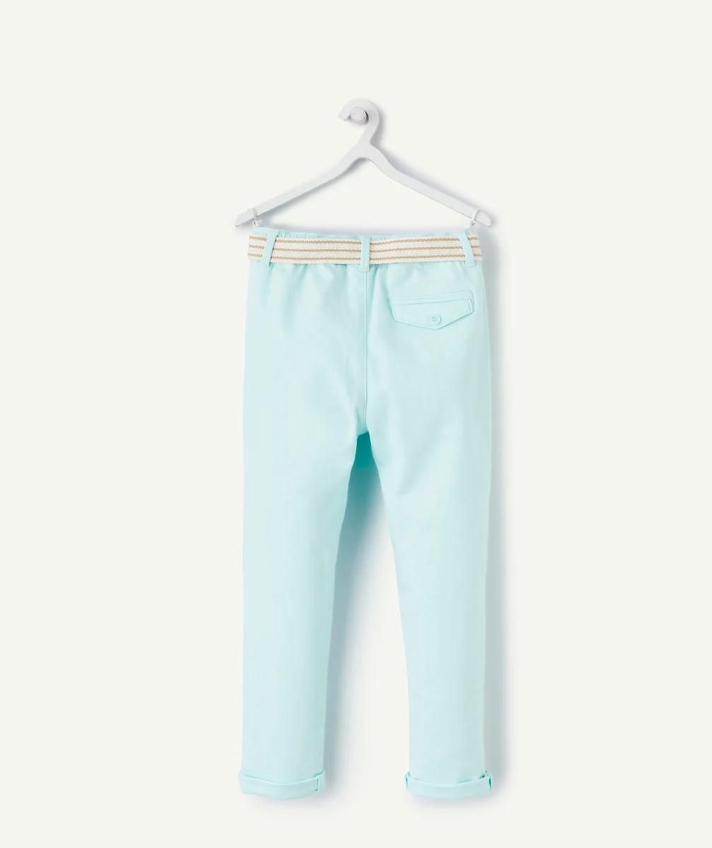 pantalon chino garçon vert pâle avec ceinture