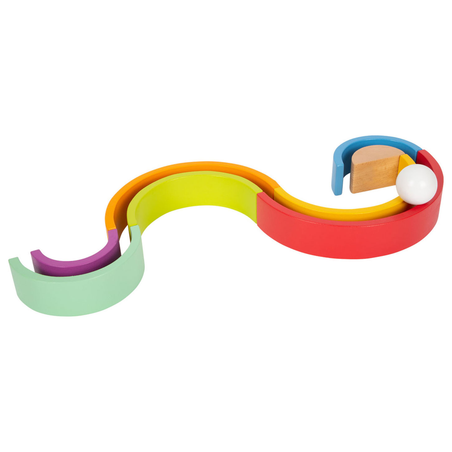 Small Foot-Houten Bouwblokken Regenboog, 9dlg.