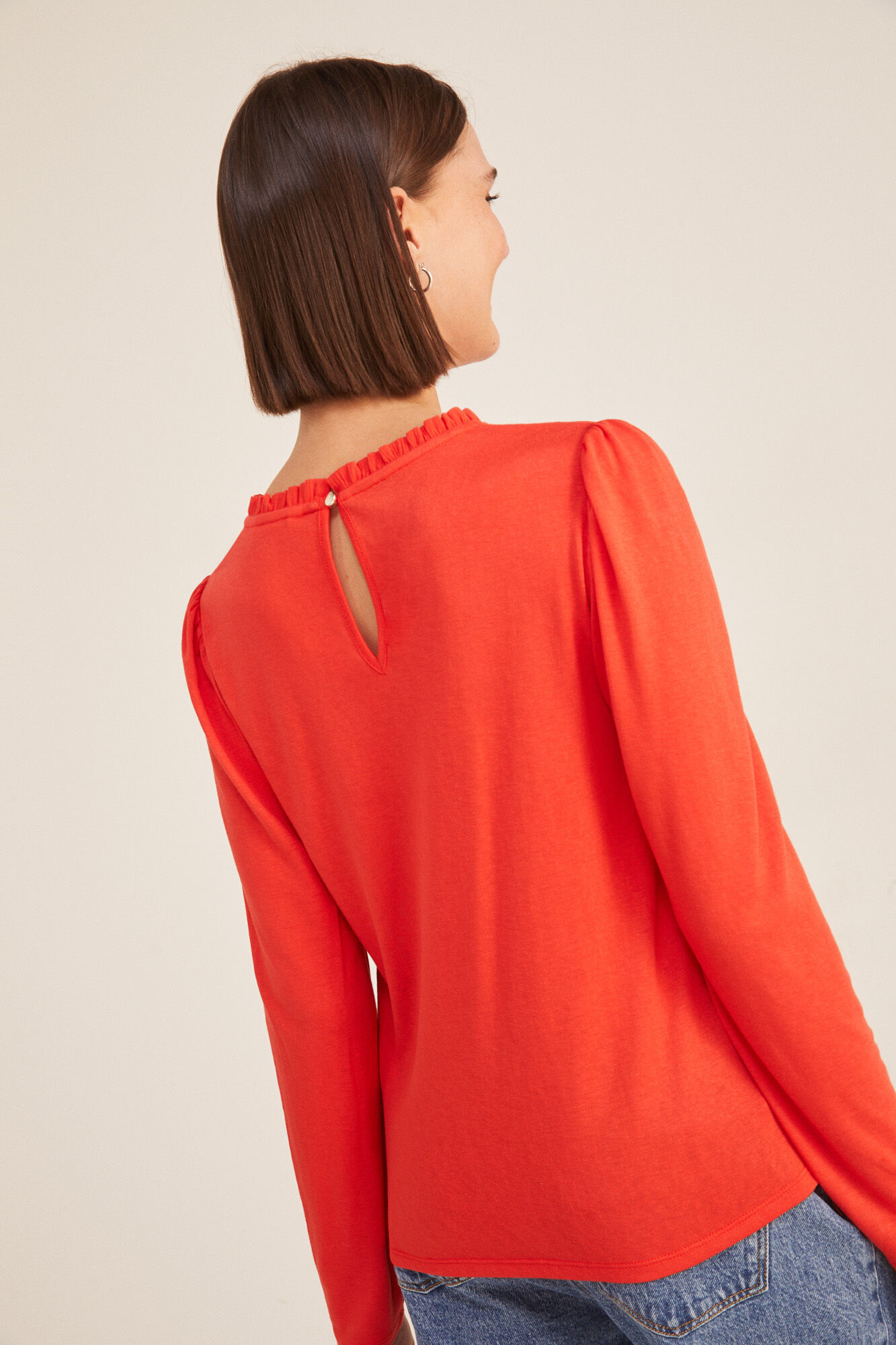 Camiseta Bambula Bi-Material - Vermelha