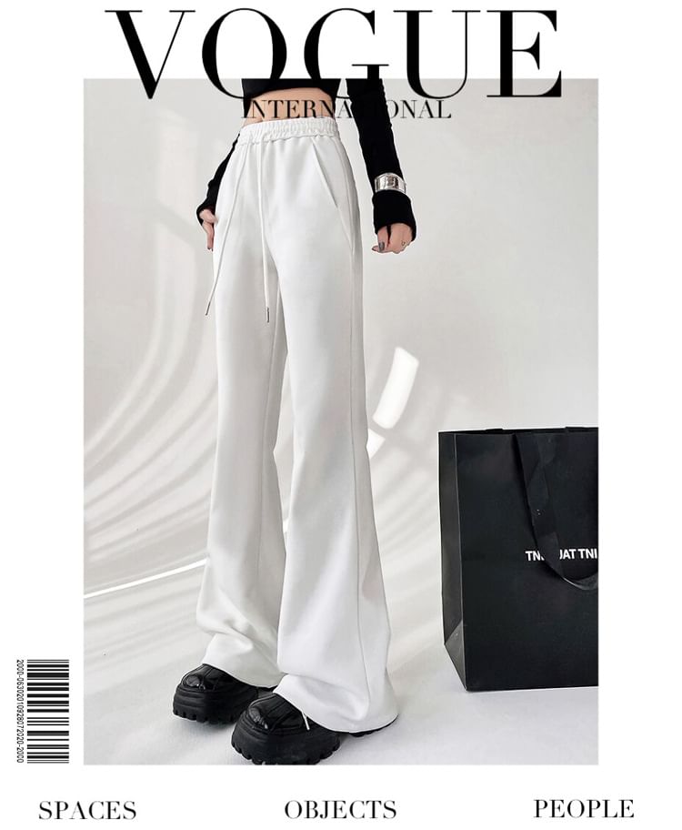 Jaqmine - Lage taille, bootcut, effen joggingbroek met trekkoord (verschillende ontwerpen)