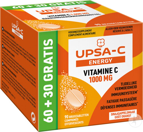 Upsa-C Energy Vitamine C 1000 Orange 90 Comprimés Effervescents