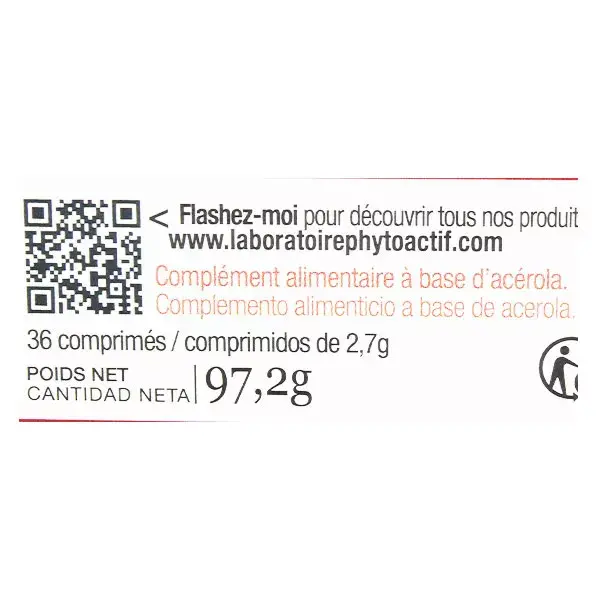Acerola Phyto-Active 500 Orgânica 24 comprimidos + 12 grátis