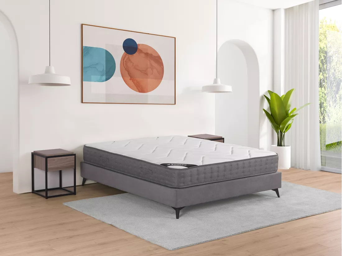 Matelas 180 x 200 cm ressorts ensachés 5 zones accueil mémoire de forme ép.23cm - BABYLONE de YSMÉE