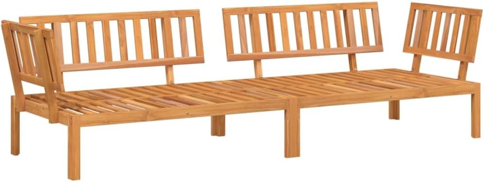 vidaXL Ecksofas für Gartenpaletten, 2 Stück, massives Akazienholz, Ecksofa, Paletten-Sofa, Gartensofa, modulares Sofa
