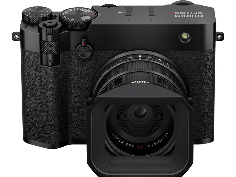 Fujifilm Fotokamera GFX 100RF Schwarz GFX-Kamera mit fest verbautem Objektiv und bringt die Mittelformat-Bildqualität in ein ultrakompaktes Design