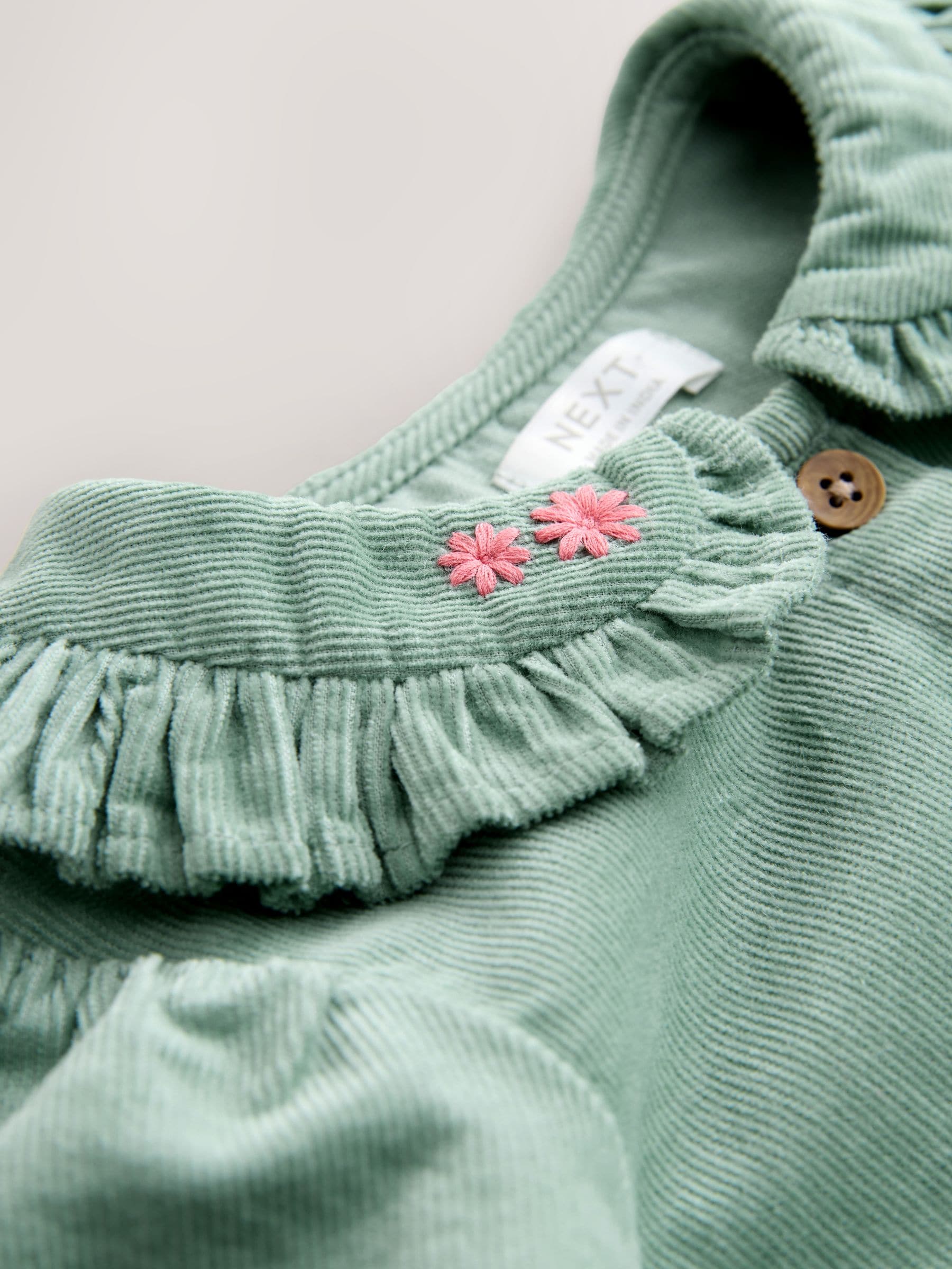 Grijs-groen - Corduroy jurk met lange mouwen (3mnd-8jr)