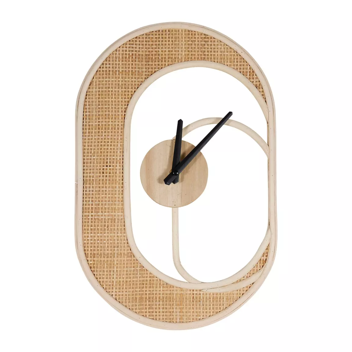 Horloge murale en rotin (H41 cm) Luna Naturel