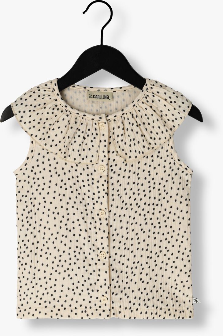 CARLIJNQ witte carlijnq blouse mini dots - blouse big collar