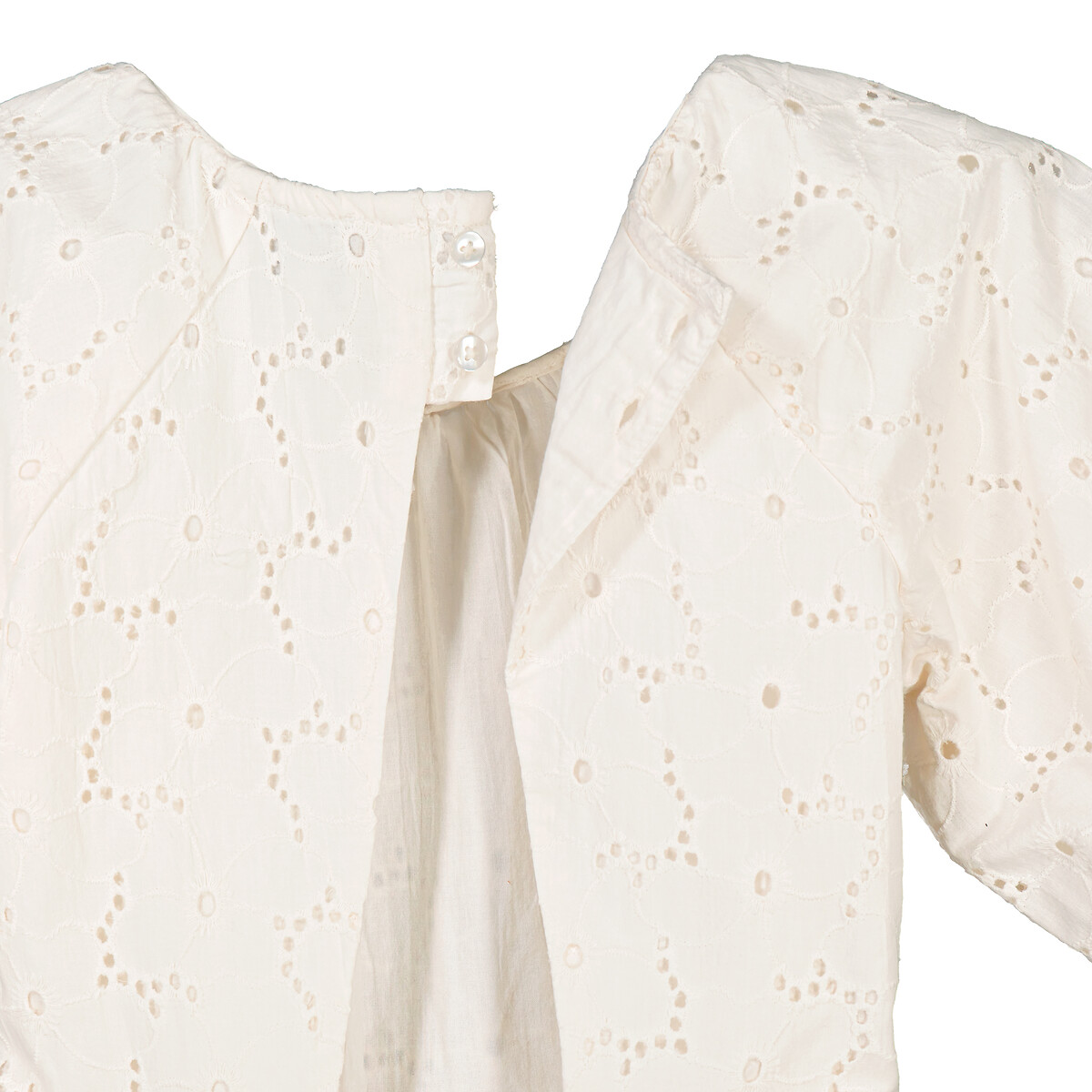 COLEÇÕES LA REDOUTE<br>Vestido de cerimônia com mangas curtas e bordado