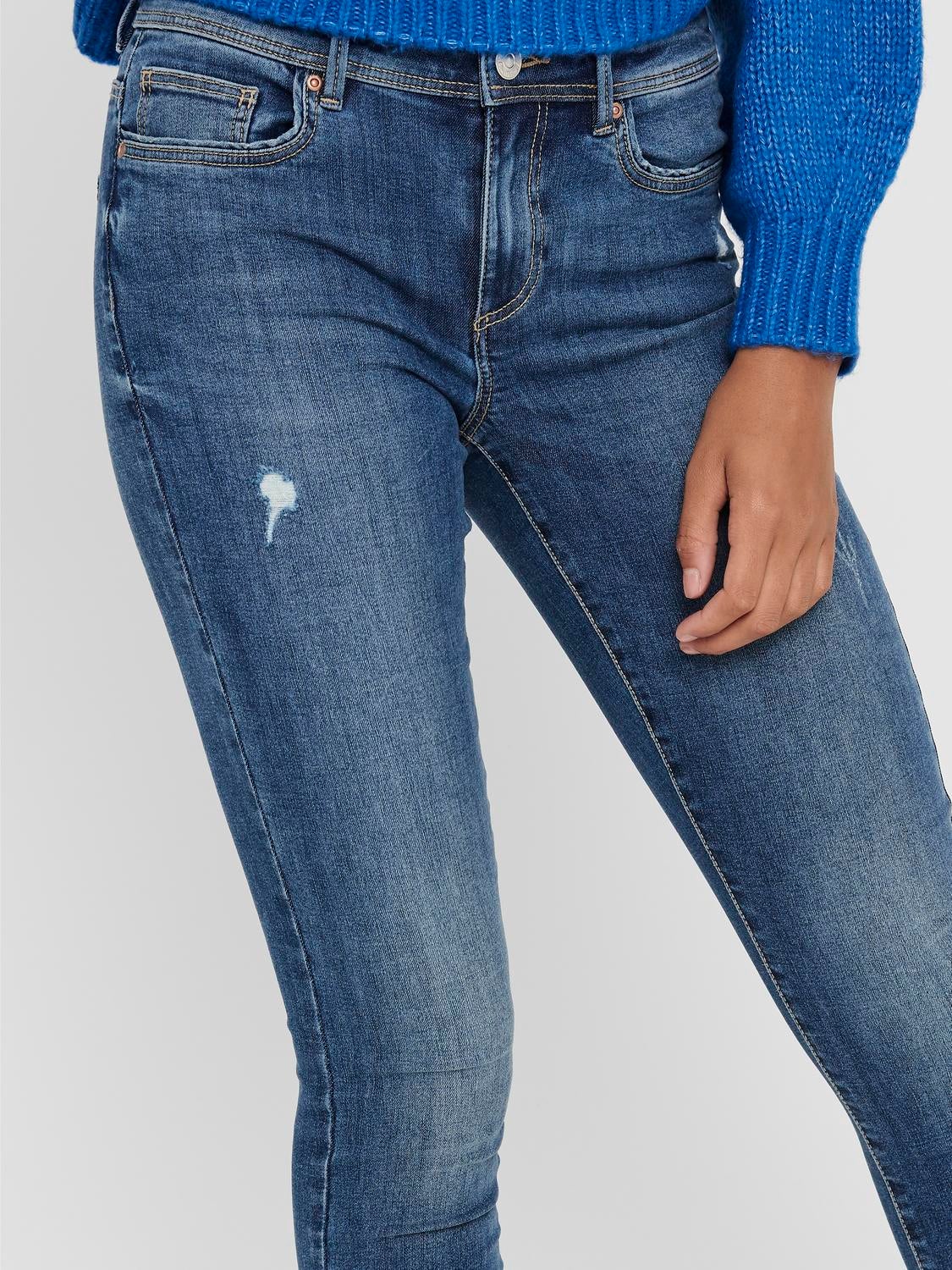 ONLWAUW Mittlere Taille Skinny Fit Jeans Medium Blue Denim