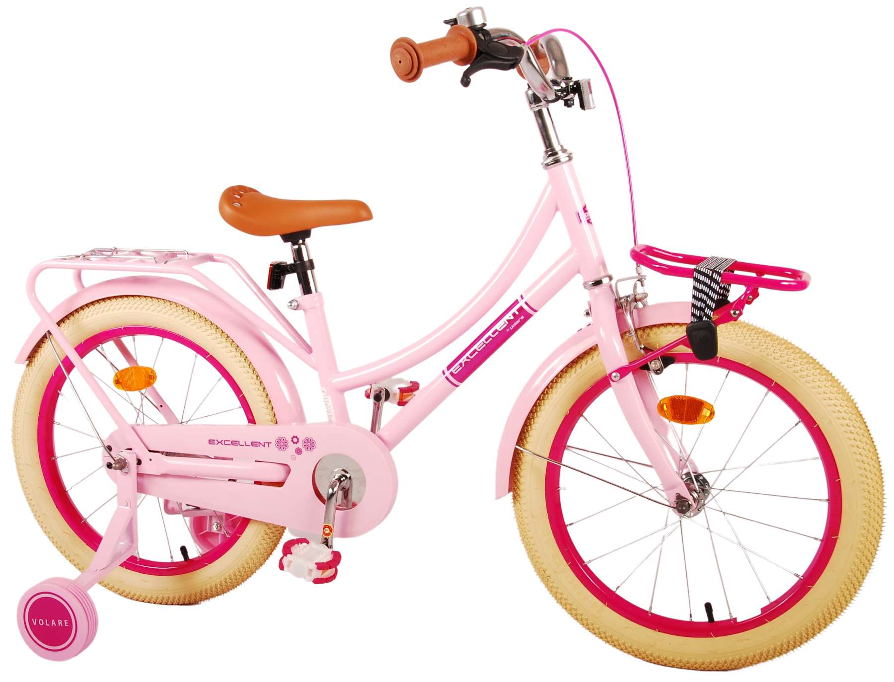 TPFSports Excellent Kinderfahrrad - Mädchen - 18 Zoll - Rücktritt + Handbremse - Schwarz