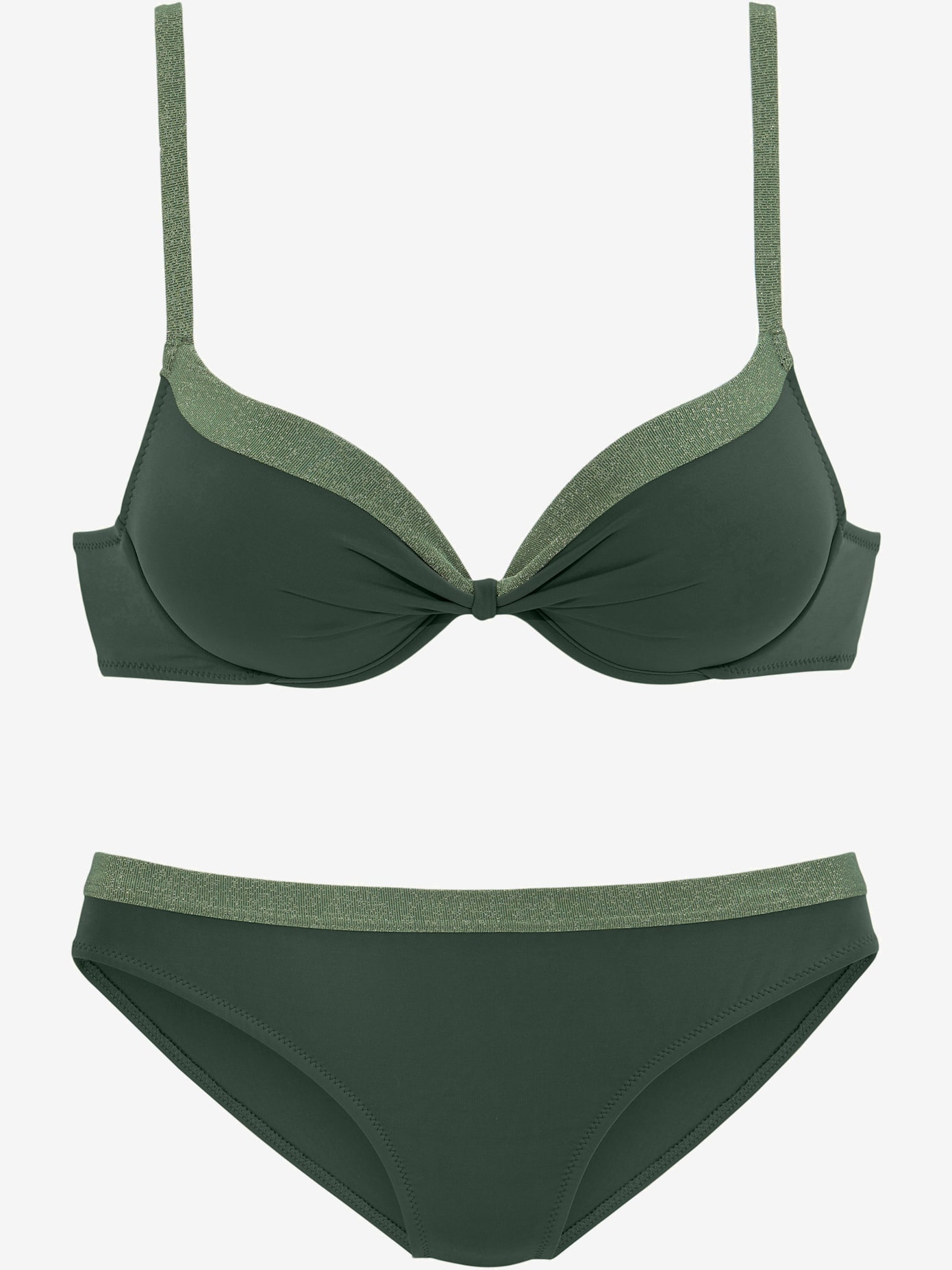 Bikini push-up parties brillantes métallisées