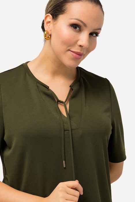Sweatshirt, Tunika-Ausschnitt, Halbarm, Modalmix