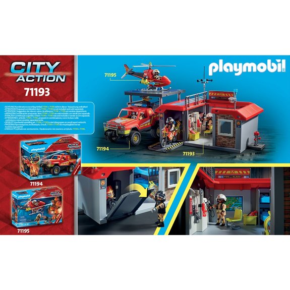 Caserne Pompiers transportable Playmobil City Action 71193