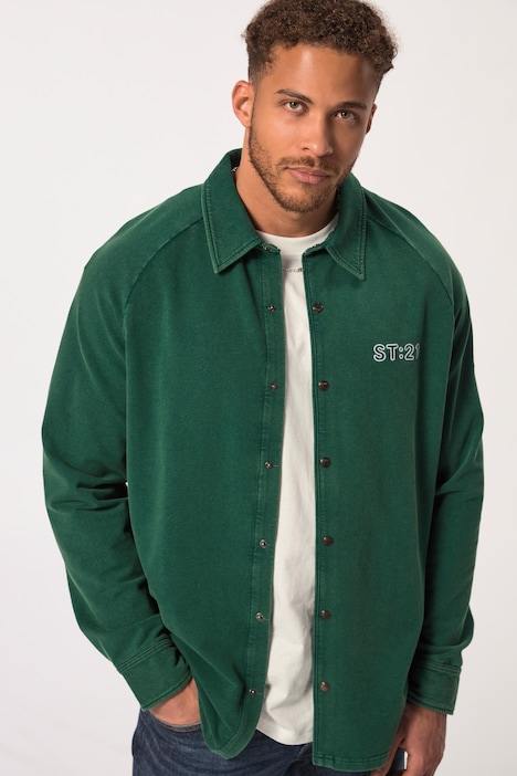 STHUGE Sweathemd, Langarm, Boxy Fit, Kentkragen, bis 8 XL
