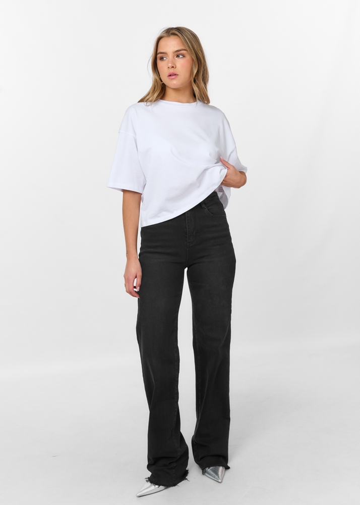 Straight leg stretch jeans zwart