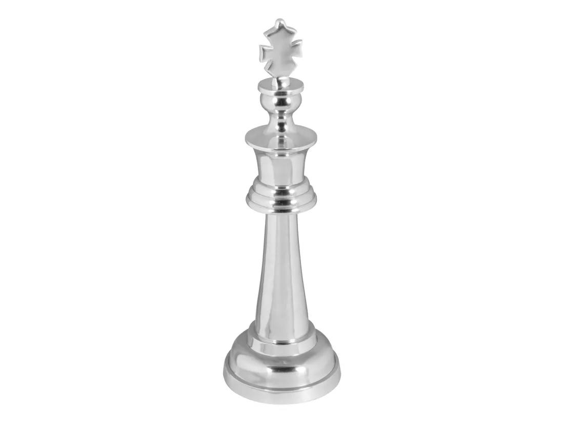 Grande pièce d'échecs décoration en aluminium poli design Sculpture decorativ XXL