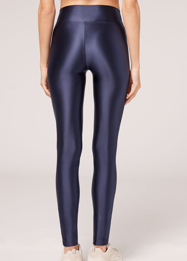 Leggings de cetim super brilhantes